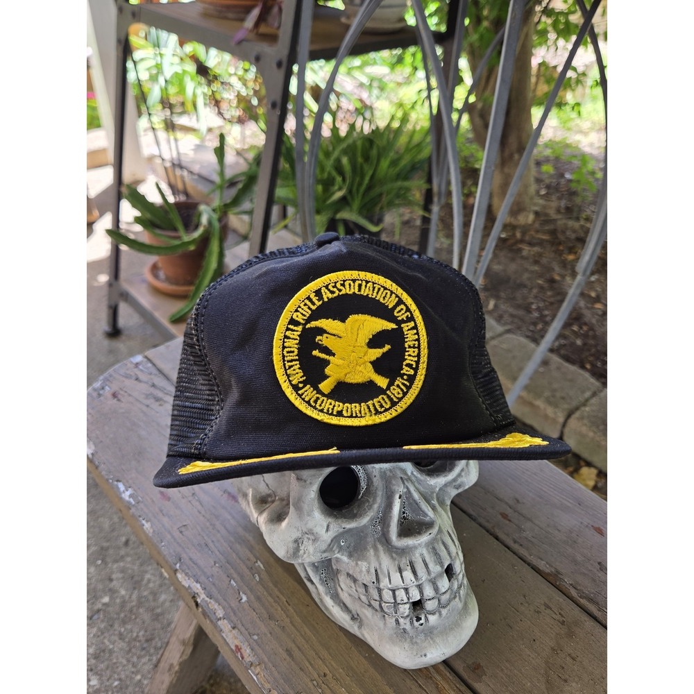Stylemaster Snapback Hat OS Black Gold National Rifle Association NRA Trucker